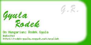 gyula rodek business card